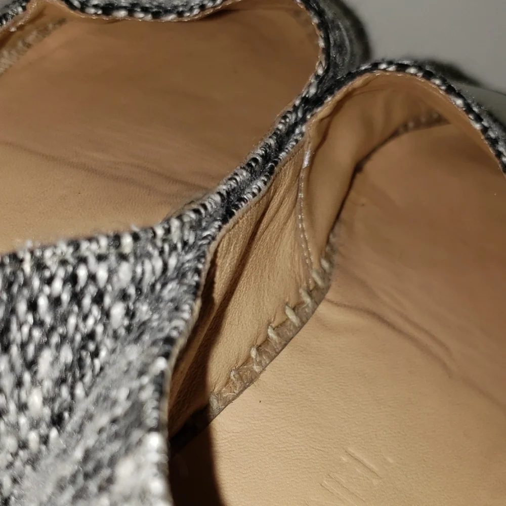 CHANEL Black & Silver Tweed Espadrilles